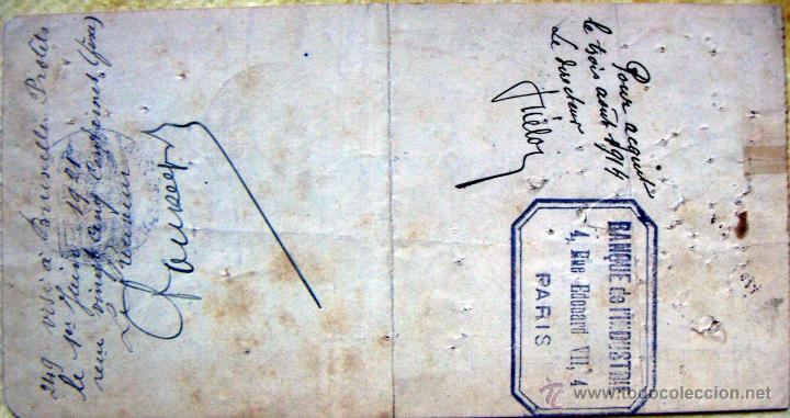 Documentos bancarios: Letra de cambio 1914 - Foto 2