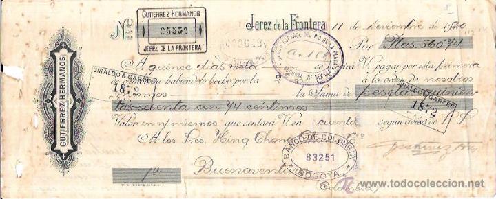Documentos bancarios: LETRA, A&Ntilde;O 1920. GIRALDO & GARCES. CALI. - Foto 1