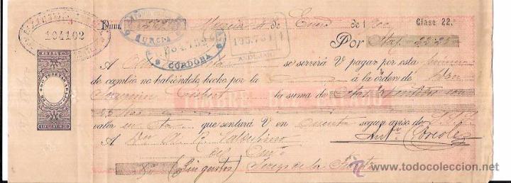 Documentos bancarios: LETRA, A&Ntilde;O 1900. ANTONIO CORCOLES, MURCIA. - Foto 1
