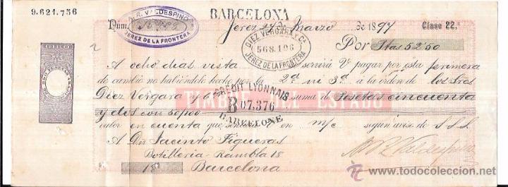 Documentos bancarios: LETRA, A&Ntilde;O 1894. CREDIT LYONNAIS, BARCELONE. - Foto 1