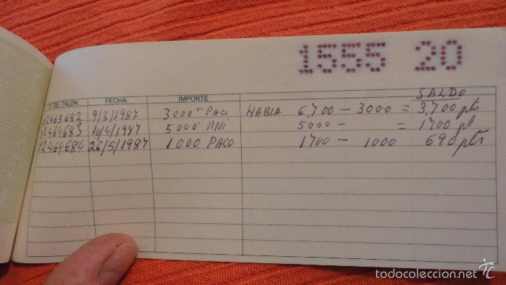 Documentos bancarios: ANTIGUA LIBRETA DE CHECHES.BANCO CENTRAL.SEVILLA 1987. - Foto 2