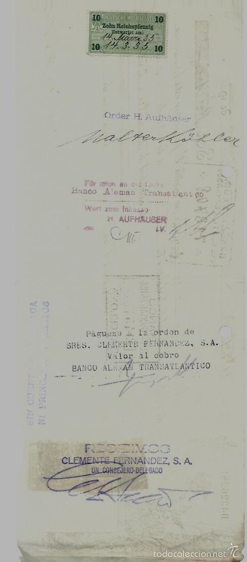 Documentos bancarios: LETRA DE CAMBIO - EMITIDA EN -  MADRID  - EL   8 - 3 - 1935 - Foto 2