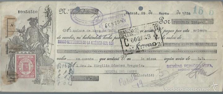 Documentos bancarios: LETRA DE CAMBIO - EMITIDA EN - MADRID - EL   29 - 3 - 1935 - Foto 1