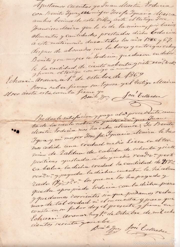 Documentos bancarios: 2 PAGARES FECHADOS EN 1869 - Foto 1