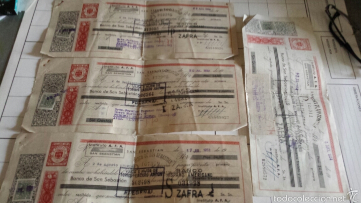 Documentos bancarios: Lote 4 letras de cambio a&ntilde;os 50 - Foto 1