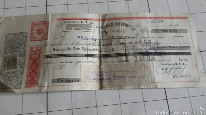 Documentos bancarios: Lote 4 letras de cambio a&ntilde;os 50 - Foto 4