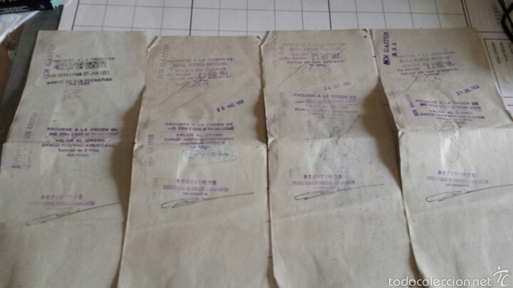 Documentos bancarios: Lote 4 letras de cambio a&ntilde;os 50 - Foto 5