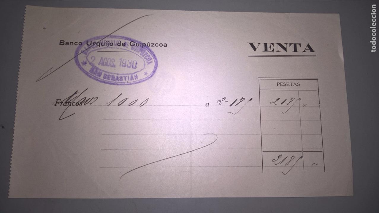 Documentos bancarios: Banco Urquijo de Guip&uacute;zcoa 1930 - Foto 1