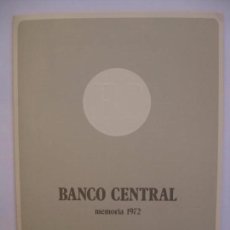 Documentos bancarios: BANCO CENTRAL - MEMORIA 1972. Lote 66460434