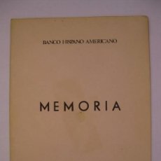 Documentos bancarios: BANCO HISPANO AMERICANO - MEMORIA EJERCICIO 1967