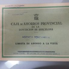 Documentos bancarios: LIBRETA DE AHORROS CAJA DE AHORROS PROVINCIAL DE LA DIPUTACION DE BARCELONA 1958 FUNDA ORIGINAL. Lote 71558945