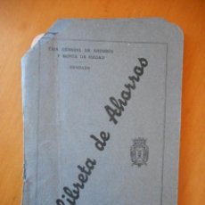 Documentos bancarios: ANTIGUA LIBRETA DE AHORROS, CAJA GENERAL DE AHORROS Y MONTE DE PIEDAD DE GRANADA. AÑOS 1954 A 1966