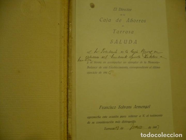 Documentos bancarios: BALANCE GENERAL EJERCICIO 1926 CAJA DE AHORROS DE TARRASA - Foto 3