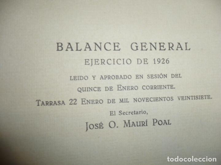 Documentos bancarios: BALANCE GENERAL EJERCICIO 1926 CAJA DE AHORROS DE TARRASA - Foto 5