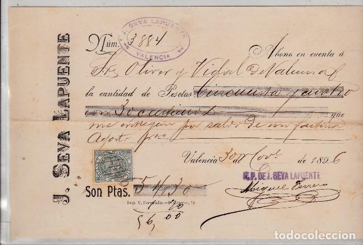 Documentos bancarios: J.SEVA LA PUENTE VALENCIA 1896 - Foto 1