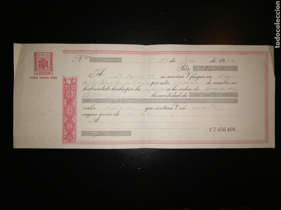 Documentos bancarios: Letra de cambio clase 14 a&ntilde;os 70 - Foto 1
