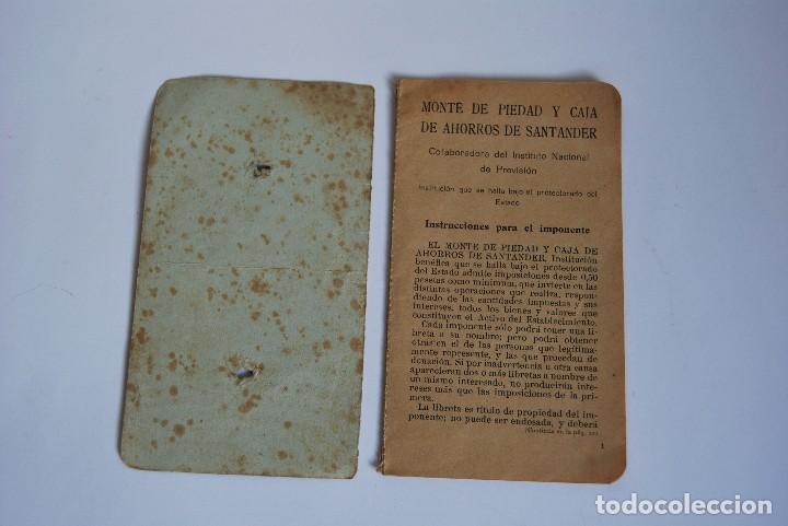 Documentos bancarios: LIBRETA MONTE DE PIEDAD Y CAJA DE AHORROS - SANTANDER - 1940 - Foto 2