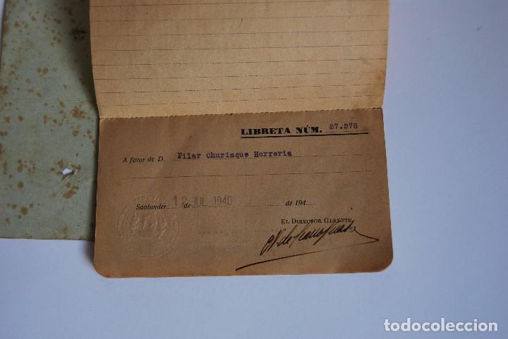 Documentos bancarios: LIBRETA MONTE DE PIEDAD Y CAJA DE AHORROS - SANTANDER - 1940 - Foto 3