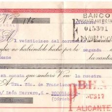 Documentos bancarios: LETRA CLASE 11. AÑO 1946.BANCO ESPAÑOL DE CREDITO DE POZOBLANCO (CORDOBA). Lote 85340556