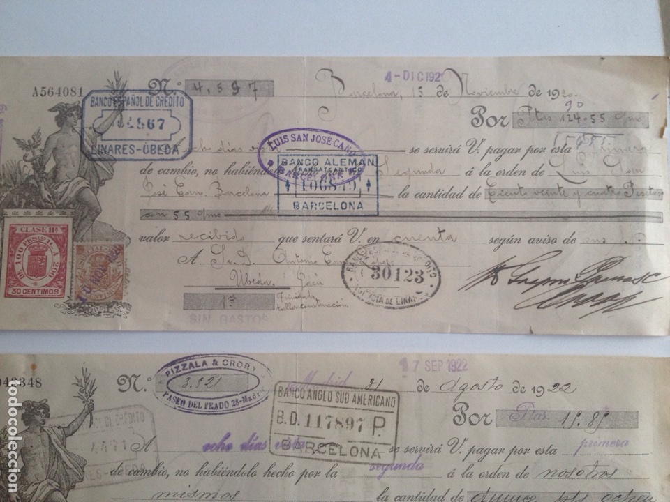 Documentos bancarios: Lote letras de cambio Ubeda Ja&eacute;n - Foto 3
