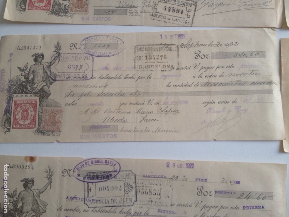 Documentos bancarios: Lote letras de cambio Ubeda Ja&eacute;n - Foto 6