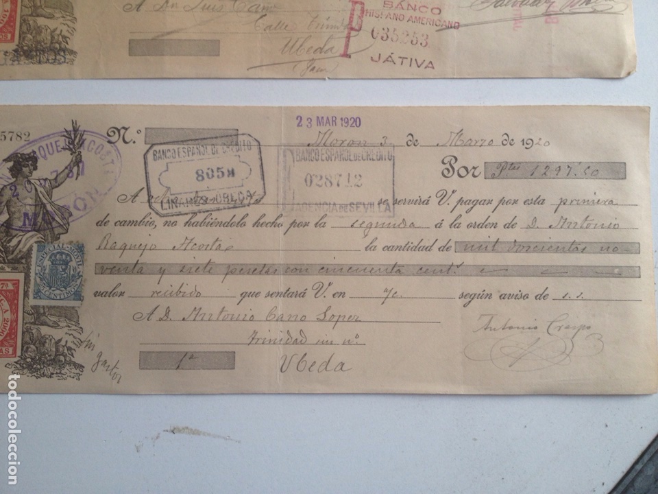 Documentos bancarios: Lote letras de cambio Ubeda Ja&eacute;n - Foto 9