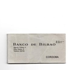 Documentos bancarios: TALONARIO BANCO DE BILBAO CÓRDOBA. Lote 87056800