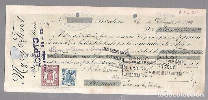 Documentos bancarios: LETRA DE CAMBIO. M. Y G.FORET. BARCELONA. 1923 - Foto 1