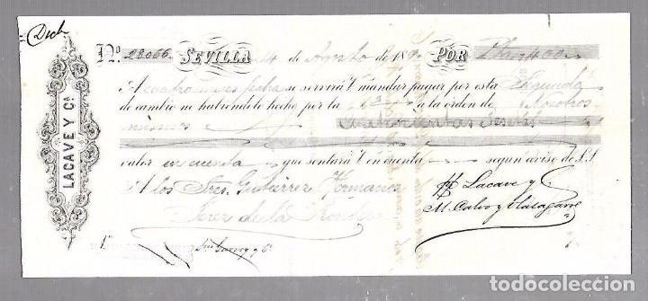 Documentos bancarios: LETRA DE CAMBIO. LACAVE & CIA. SEVILLA. 1890 - Foto 1