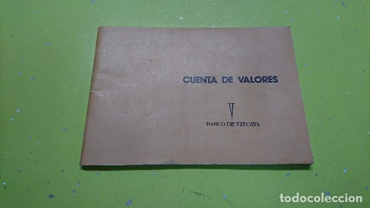 Documentos bancarios: LIBRETA CUENTA DE VALORES, BANCO DE VIZCAYA - Foto 1