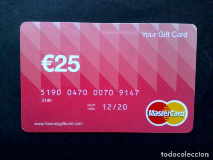 Documentos bancarios: TARJETA MASTERCARD-GIFT CARD 25&euro;,USADA. - Foto 1
