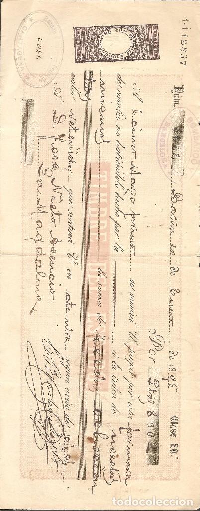 Documentos bancarios: LETRA DE CAMBIO 1896. - Foto 1