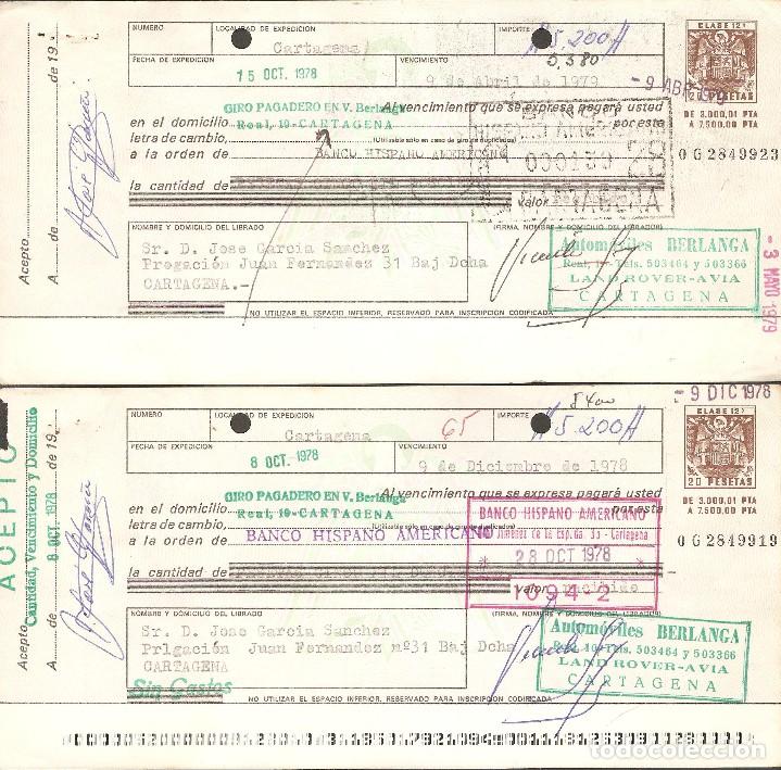 Documentos bancarios: LOTE DOS LETRAS DE CAMBIO 1978 . - Foto 1