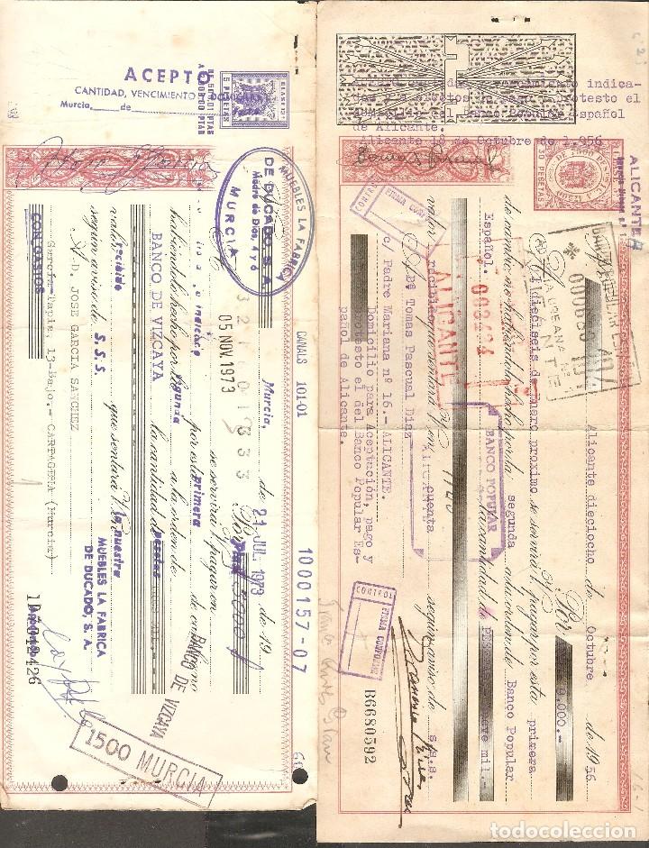 Documentos bancarios: LOTE DOS LETRAS DE CAMBIO 1973 Y 1956 . - Foto 1
