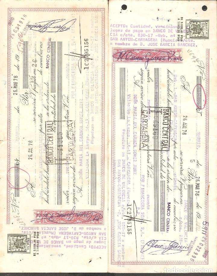 Documentos bancarios: LOTE DOS LETRAS DE CAMBIO 1976 . - Foto 1