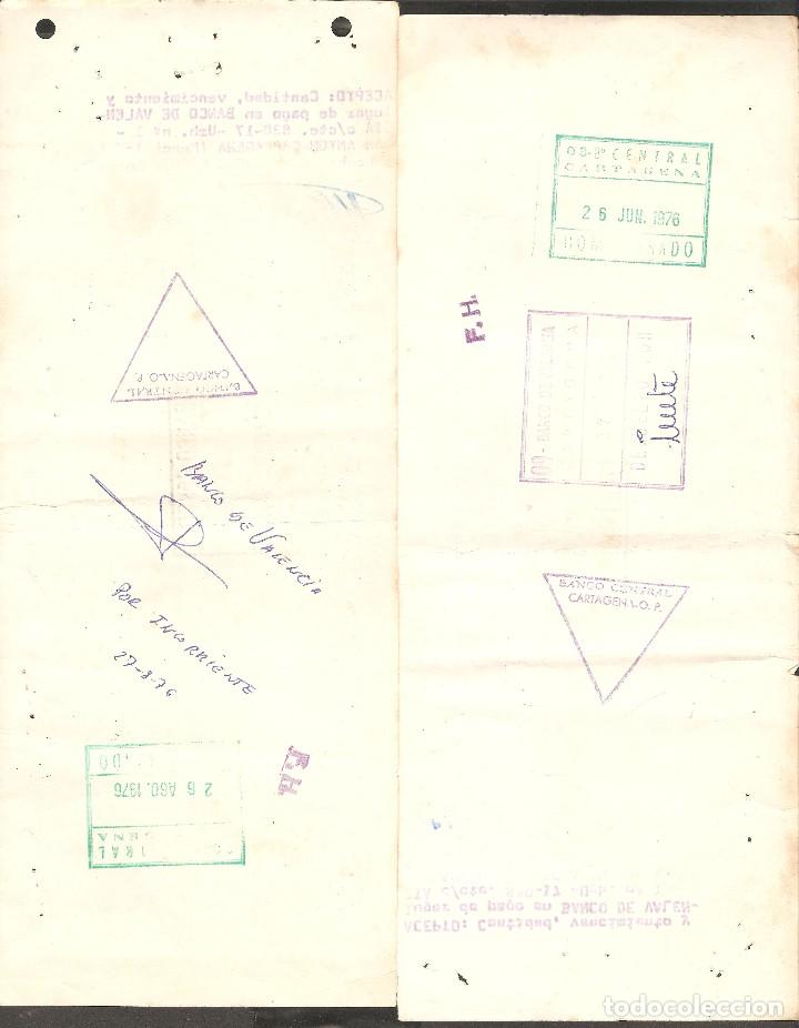 Documentos bancarios: LOTE DOS LETRAS DE CAMBIO 1976 . - Foto 2