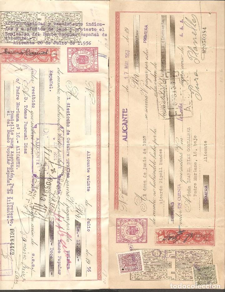 Documentos bancarios: LOTE DOS LETRAS DE CAMBIO 1957 Y 1956 . - Foto 1