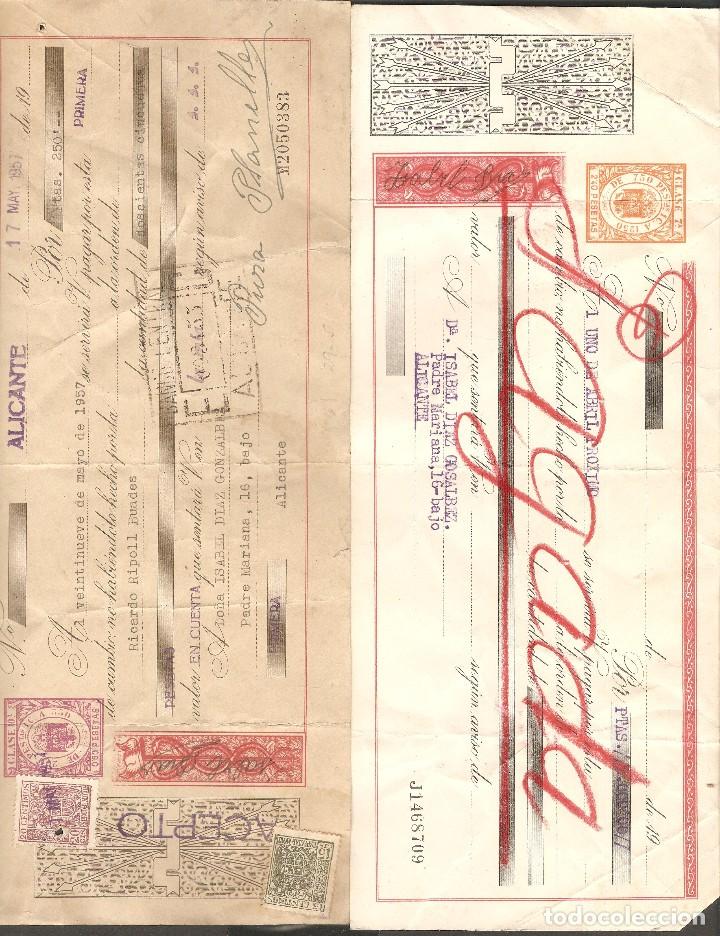 Documentos bancarios: LOTE DOS LETRAS DE CAMBIO 1957 Y 1956 . - Foto 1
