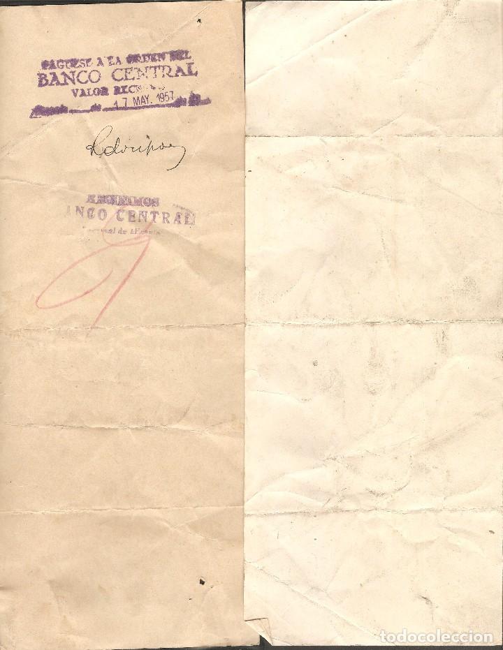 Documentos bancarios: LOTE DOS LETRAS DE CAMBIO 1957 Y 1956 . - Foto 2