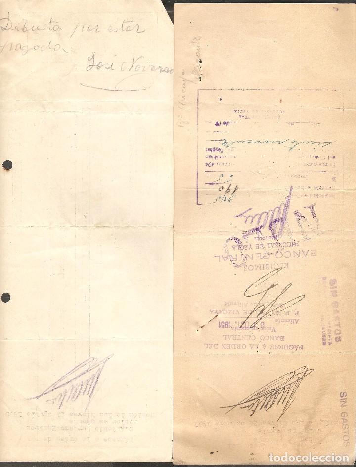 Documentos bancarios: LOTE DOS LETRAS DE CAMBIO 1940 Y 1951 . - Foto 2