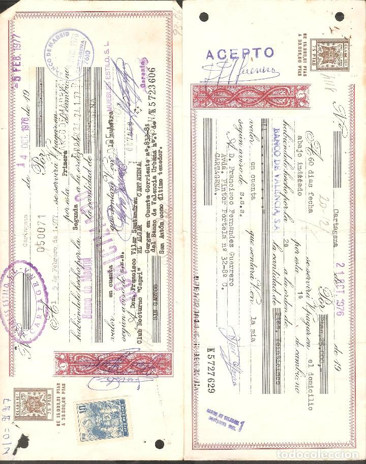 Documentos bancarios: LOTE DOS LETRAS DE CAMBIO 1976 Y 1977 . - Foto 1