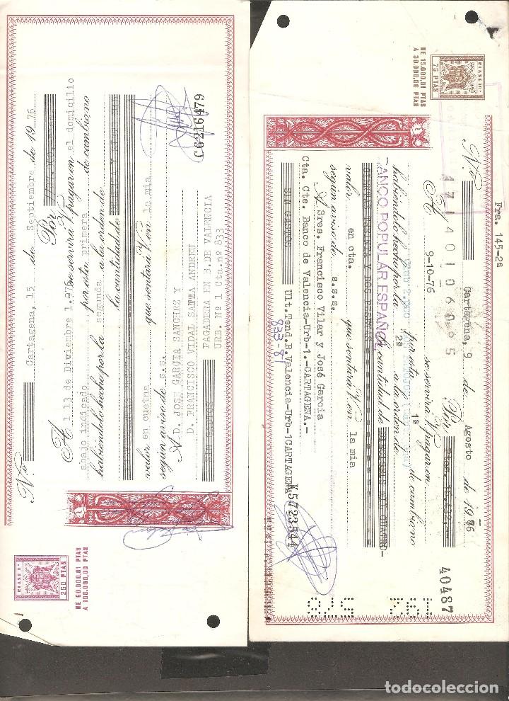Documentos bancarios: LOTE DOS LETRAS DE CAMBIO 1976 . - Foto 1