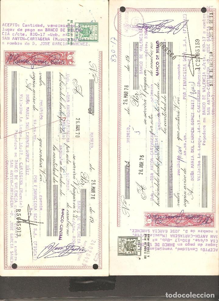 Documentos bancarios: LOTE DOS LETRAS DE CAMBIO 1976 . - Foto 1