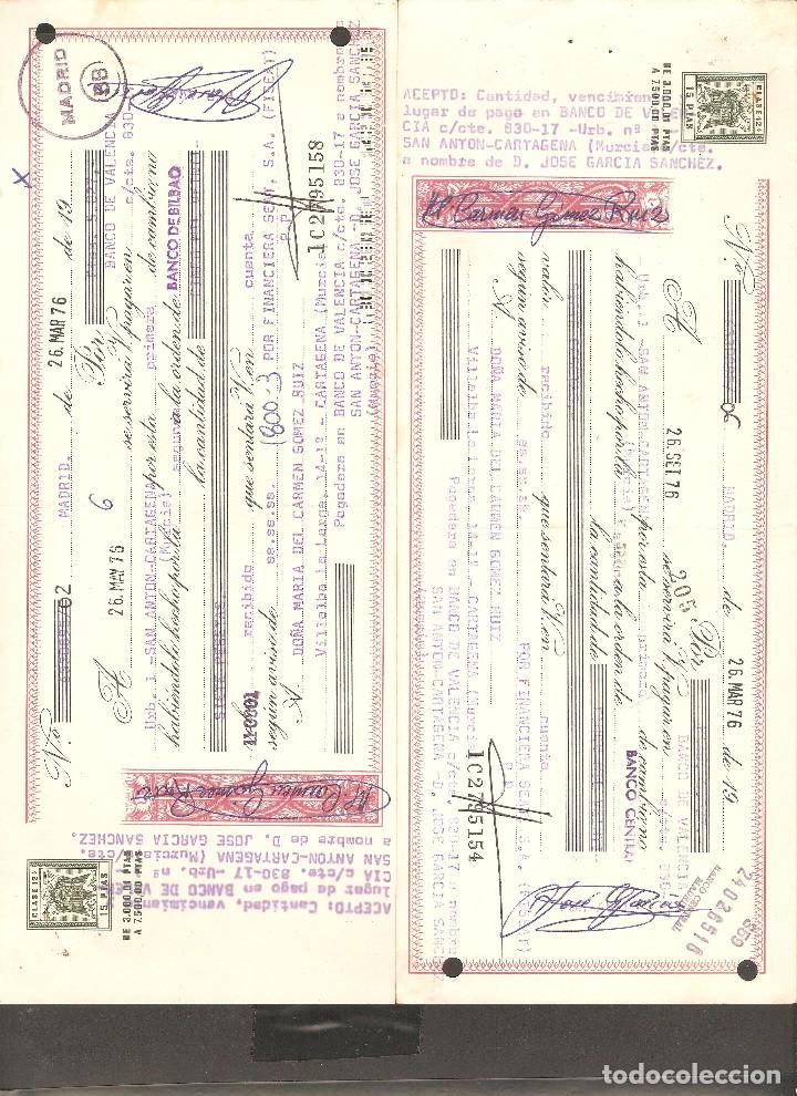 Documentos bancarios: LOTE DOS LETRAS DE CAMBIO 1976 . - Foto 1