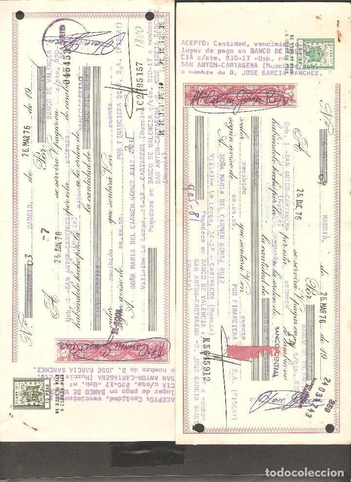 Documentos bancarios: LOTE DOS LETRAS DE CAMBIO 1976 . - Foto 1