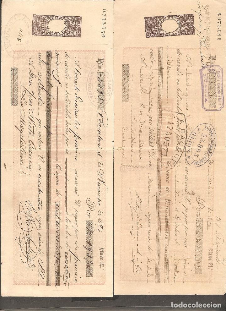 Documentos bancarios: LOTE DOS LETRAS DE CAMBIO 1896 . - Foto 1