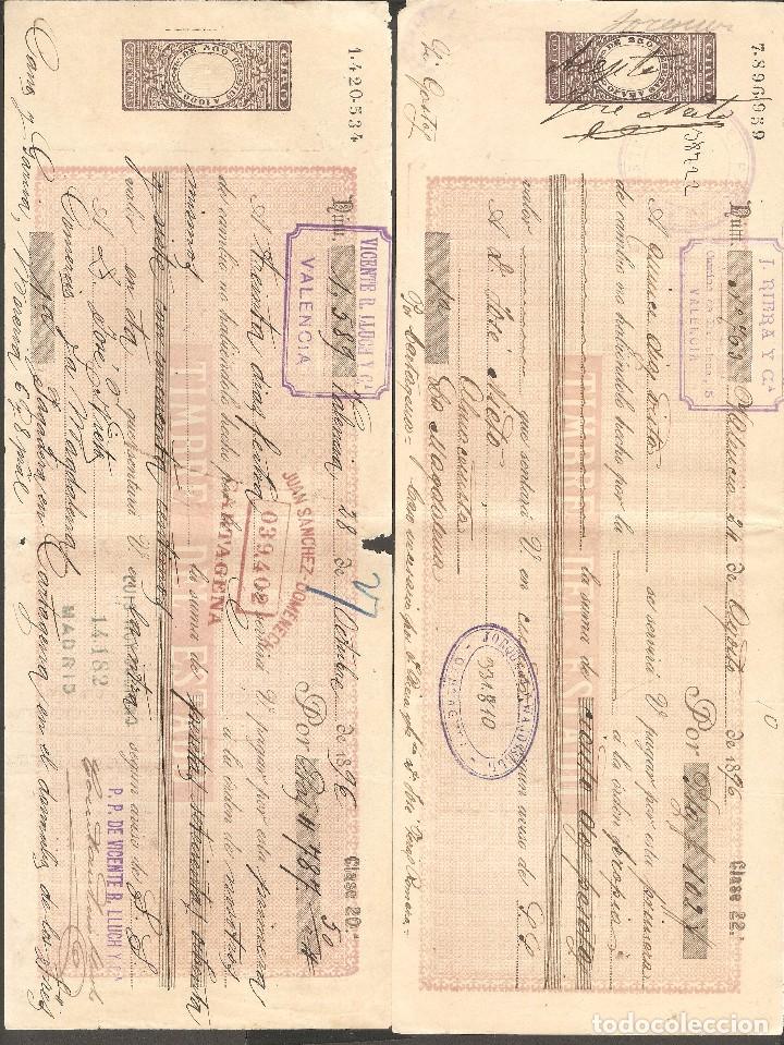 Documentos bancarios: LOTE DOS LETRAS DE CAMBIO 1896 .PERDIDA DE PAPEL. - Foto 1