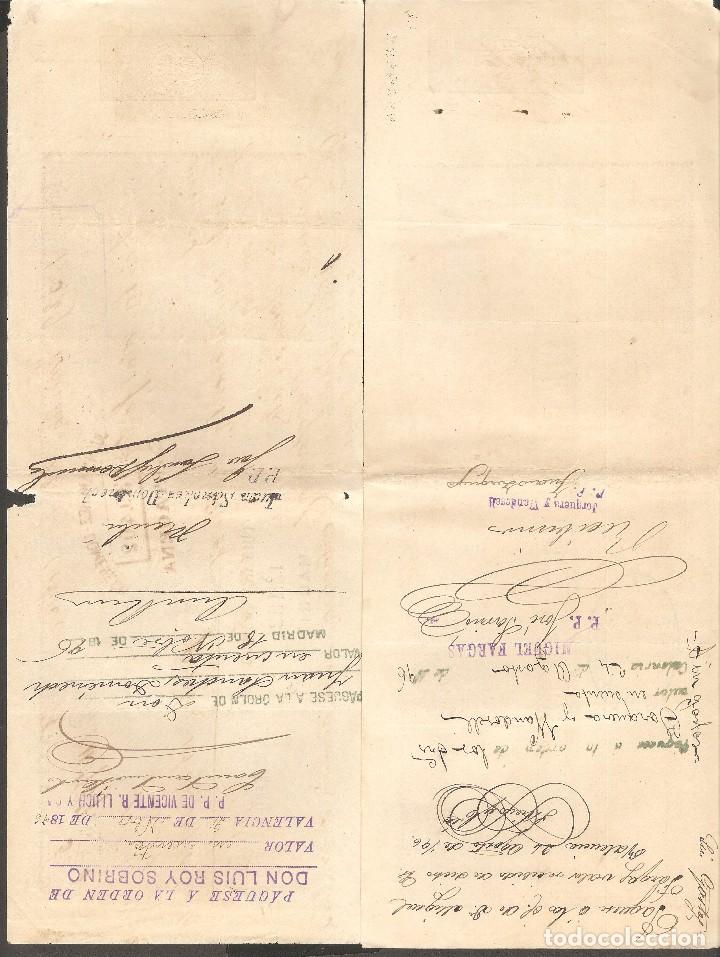 Documentos bancarios: LOTE DOS LETRAS DE CAMBIO 1896 .PERDIDA DE PAPEL. - Foto 2