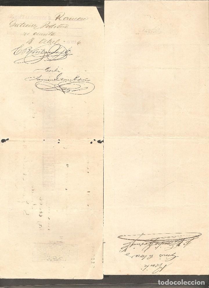 Documentos bancarios: LOTE DOS LETRAS DE CAMBIO 1896 . - Foto 2