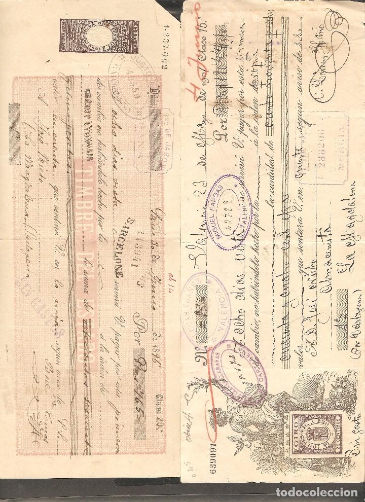 Documentos bancarios: LOTE DOS LETRAS DE CAMBIO 1896 Y 1901 . - Foto 1